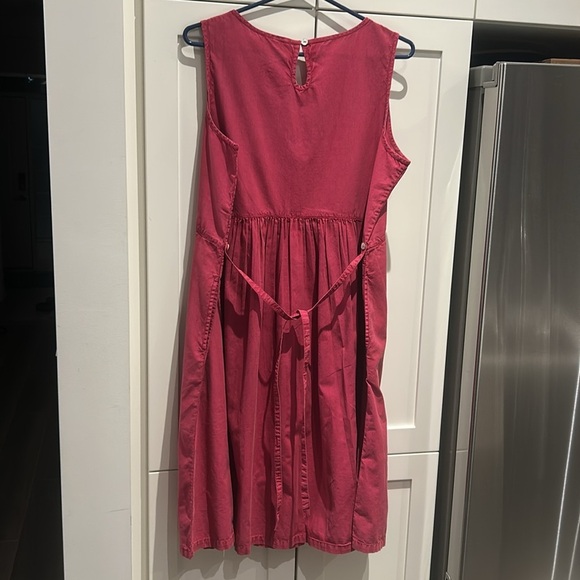 April Cornell Razzy Cotton Sleeveless Jumper Dress Raspberry Flowy Size L NEW - Picture 14 of 17
